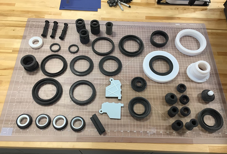 photo of 3D-printed multi-material components